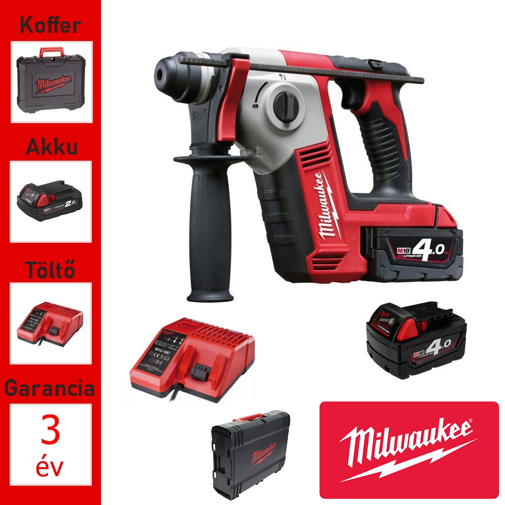 Milwaukee 18V fúrókalapács + 2 akku, töltő, koffer